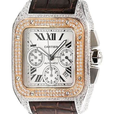 cartier santos 100 centenario|cartier santos 100 diamond bezel.